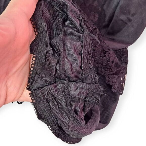 Ashley Taylor Vintage 80s Sheer Flower and Lace One Piece Bodysuit size Medium B - Picture 4 of 7